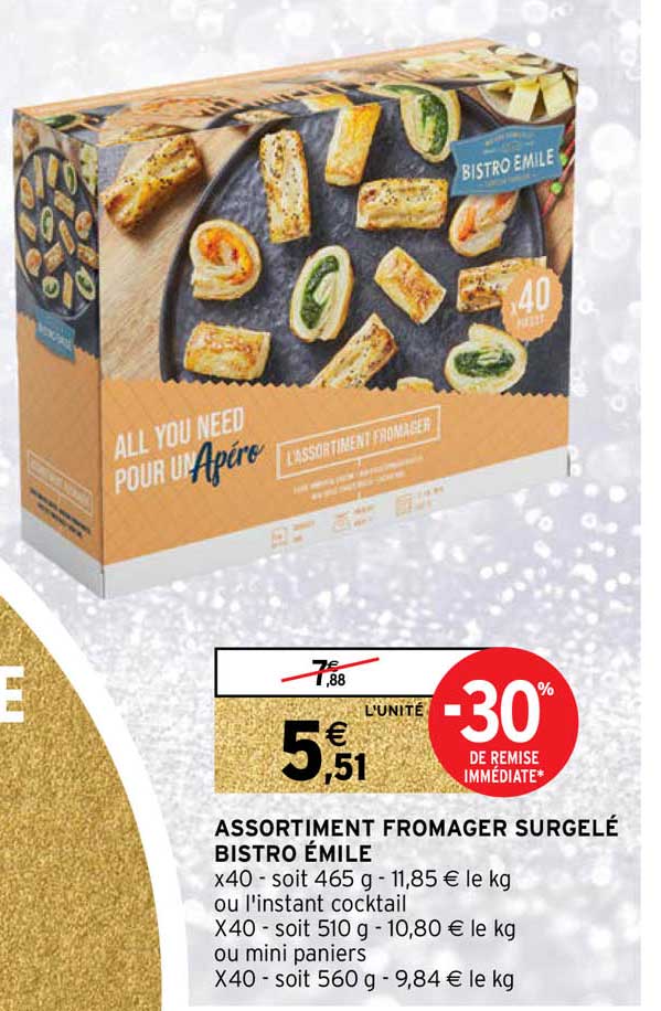 assortiment fromager surgelé bistro émile