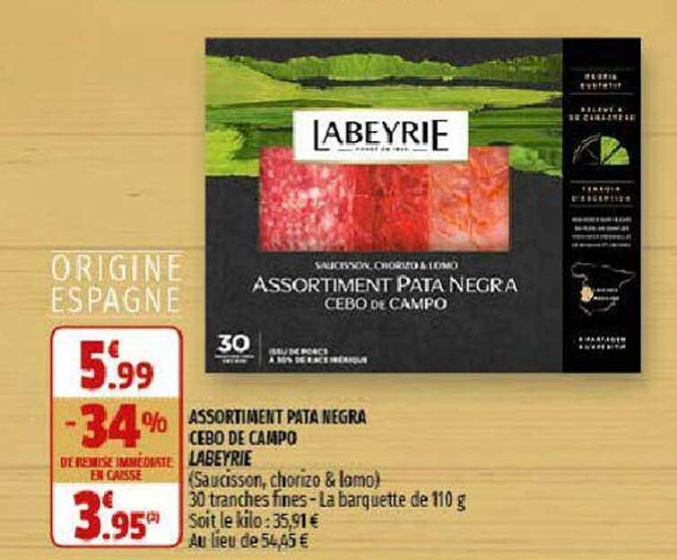 assortiment pata negra cebo de campo labeyrie
