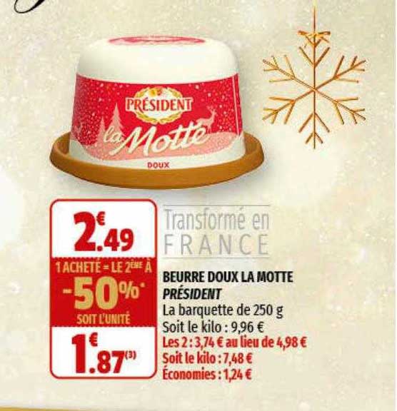 beurre doux la motte président