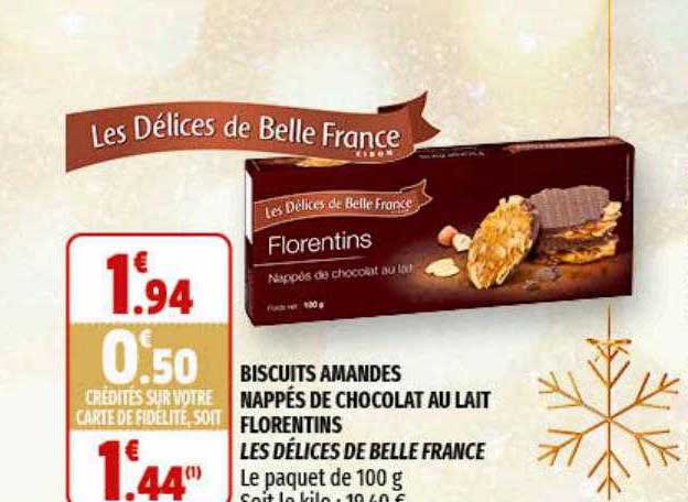 biscuits amandes nappés de chocolat au lait florentins les délices de belle france