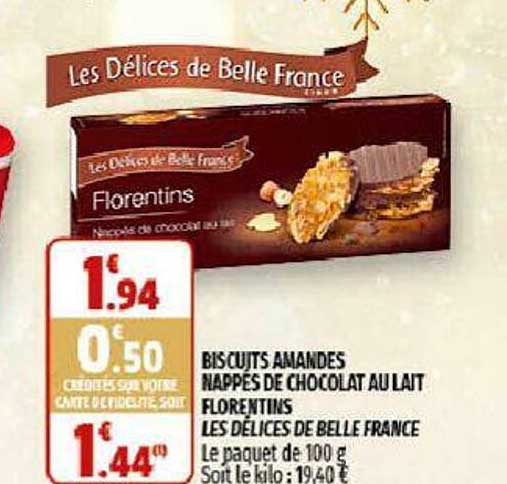 biscuits amandes nappés de chocolat au lait florentins les délices de belle france