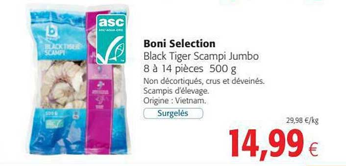 black tiger scampi jumbo boni sélection
