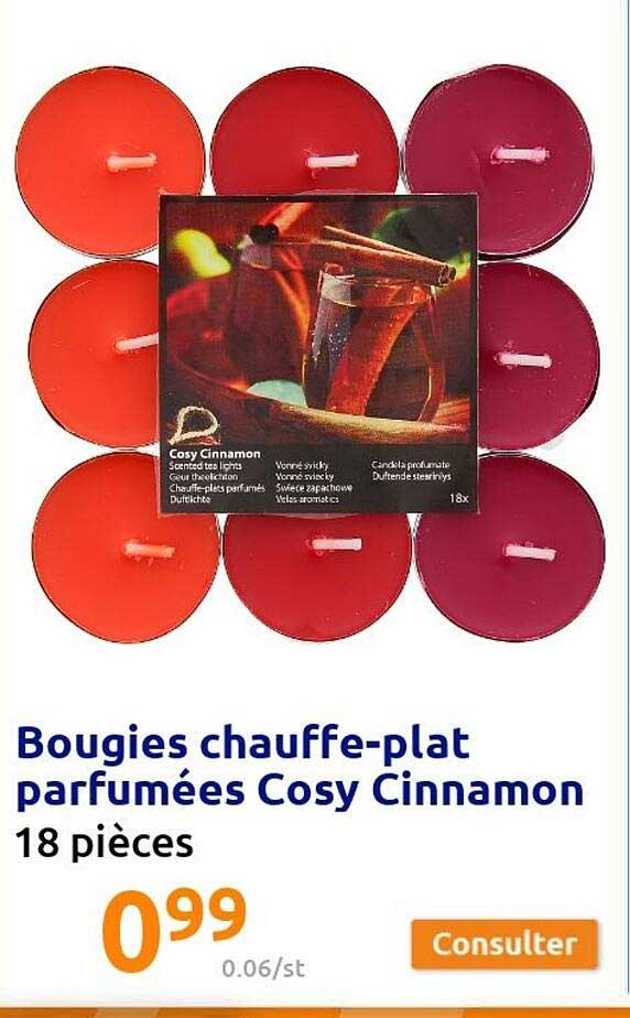 bougies chauffe-plat parfumées cozy cinnamon