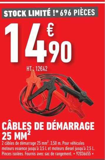 câbles de démarrage 25 mm2