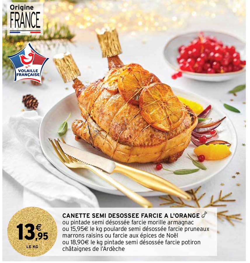 canette semi désossée farcie à l'orange