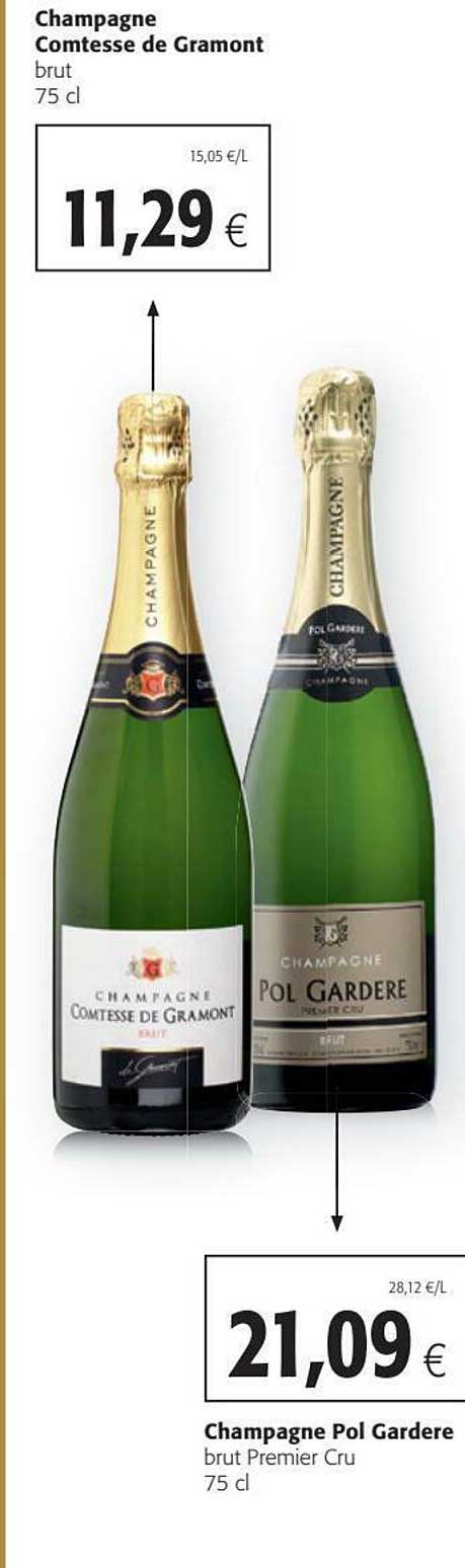 champagne comtesse de gramont, champagne pol gardere