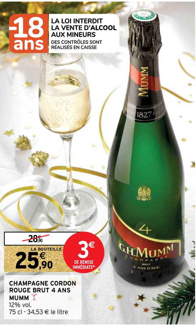 champagne cordon rouge brut 4 ans mumm