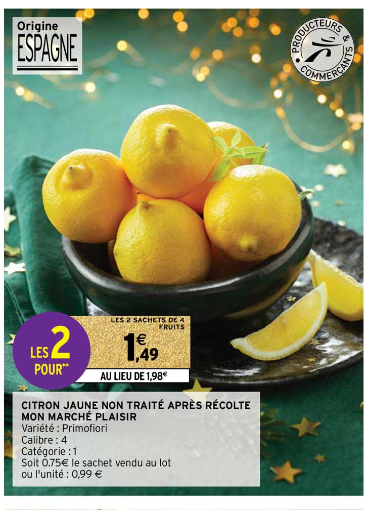 citron jaune non traité après récolte mon marché plaisir