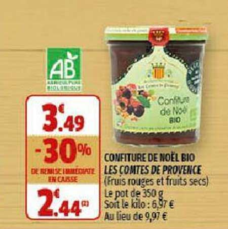 Confiture De Noël Bio Les Comtes De Provence