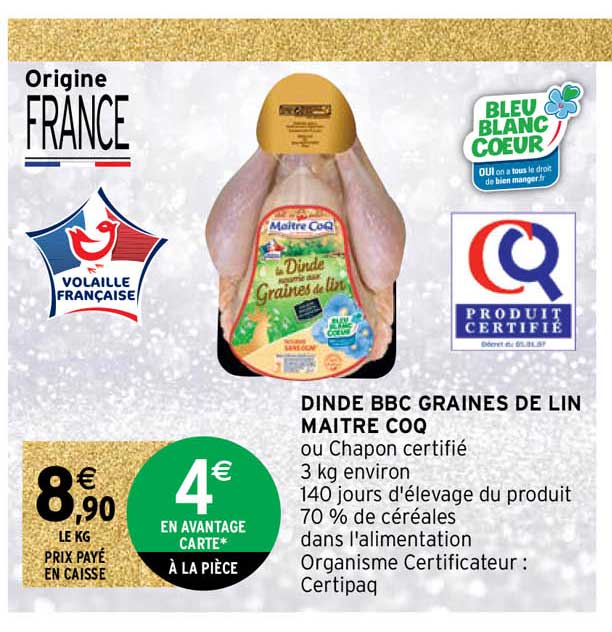 dinde bbc graines de lin maitre coq