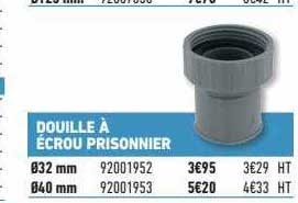 douille à écrou prisonnier