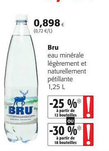 eau minérale légèrement et naturellement pétillante bru