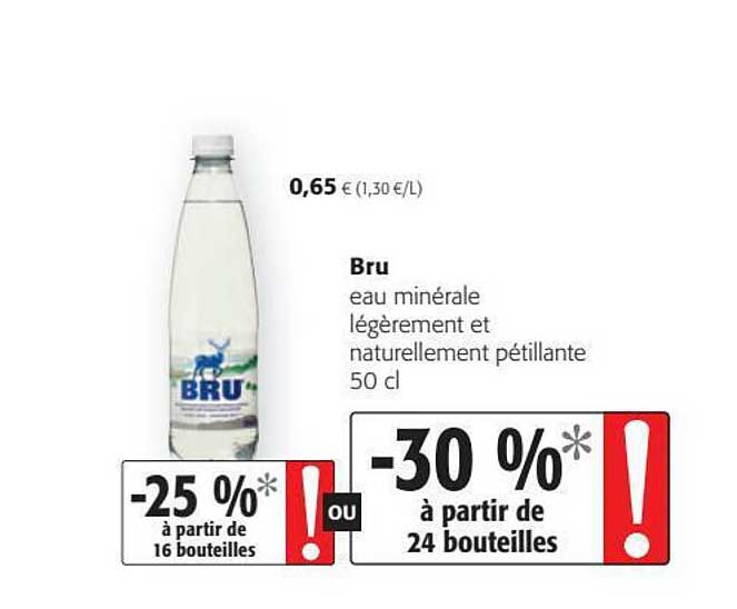 eau minérale légèrement et naturellement pétillante bru