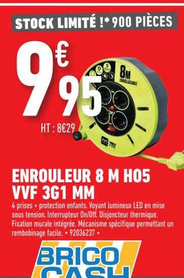 enrouleur 8 m h05 vvf 3g1 mm