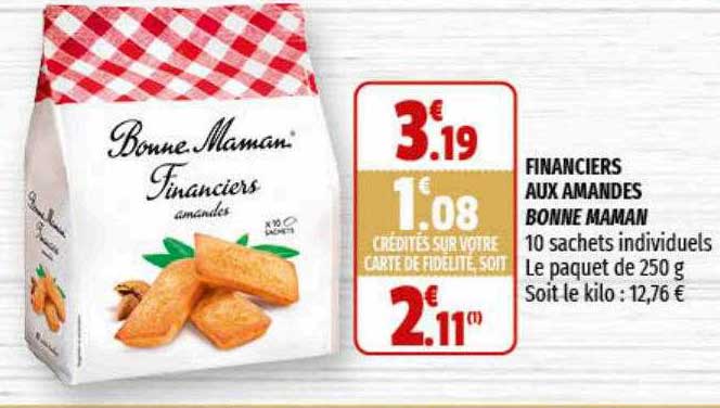 financiers aux amandes bonne maman