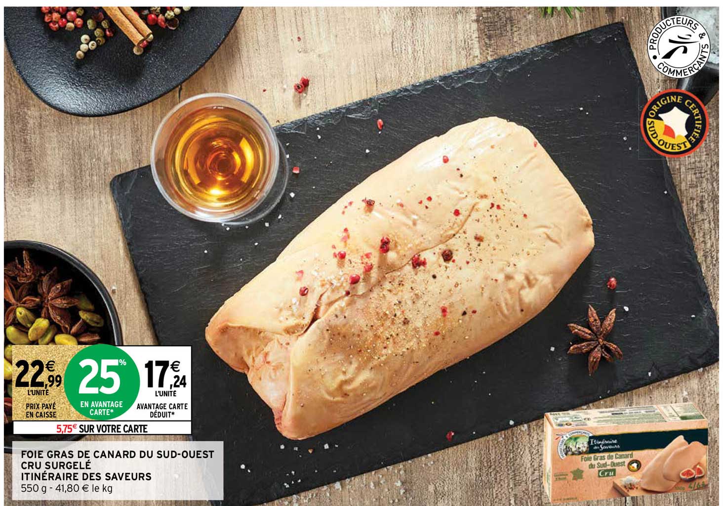 foie gras de canard du sud-ouest cru surgelés itinéraire des saveurs