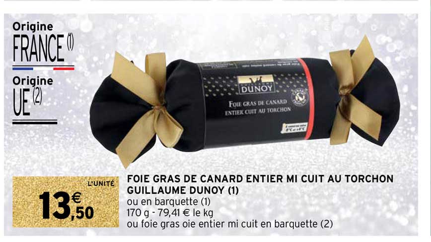 foie gras de canard entier mi cuit au torchon guillaume dunoy