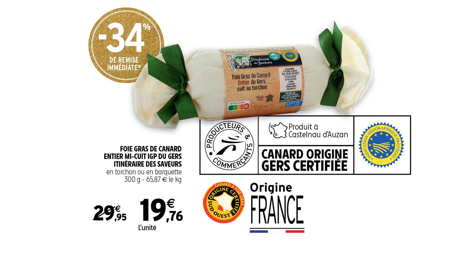 foie gras de canard entier mi-cuit igp du gers itinéraire des saveurs