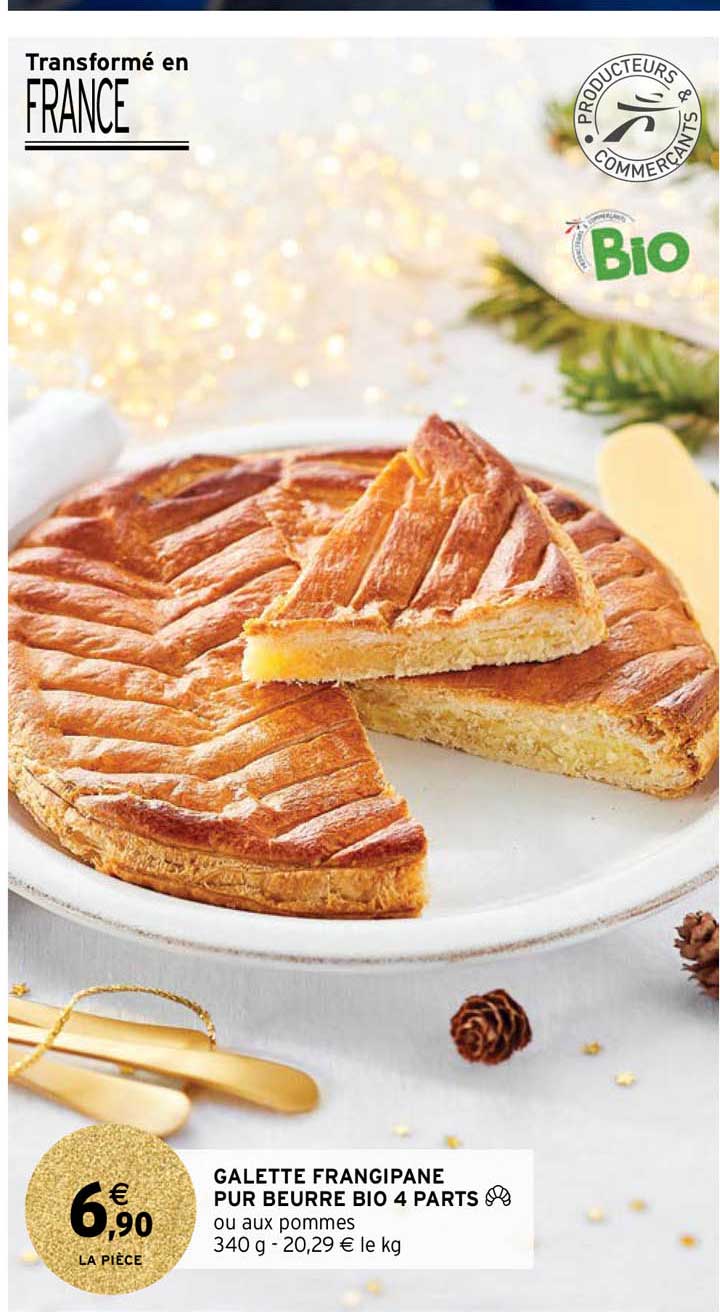 galette frangipane pur beurre bio 4 parts