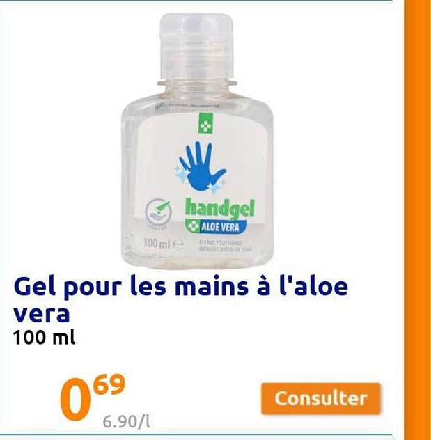 gel pour les mains à l'aloé vera