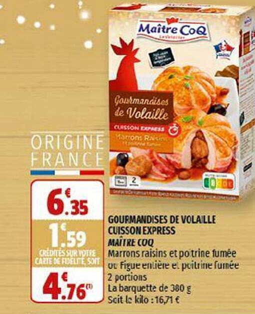 gourmandises de volaille cuisson express maître coq