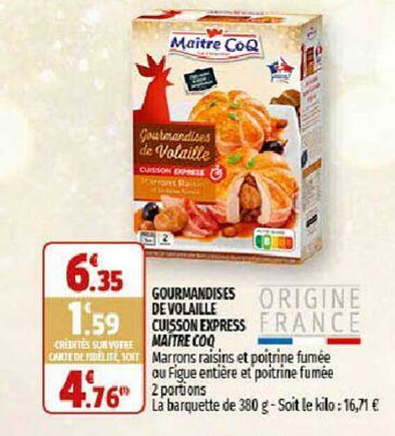 gourmandises de volaille cuisson express maître coq