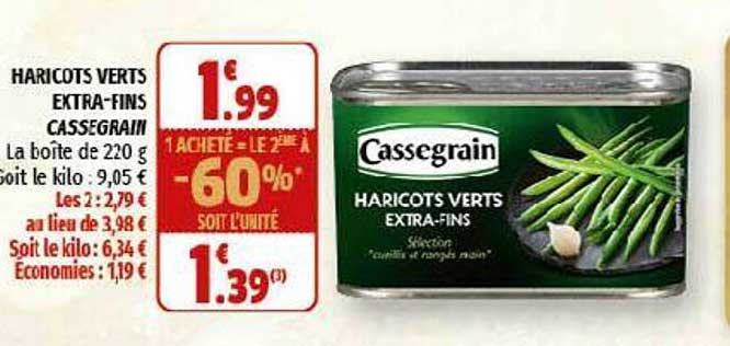 haricots verts extra-fins cassegrain