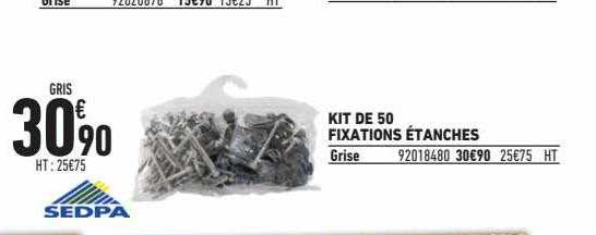 kit de 50 fixations étanches sedpa