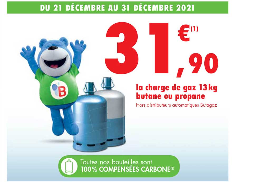 la charge de gaz 13 kg butane ou propane