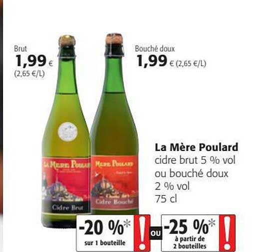 la mère poulard cidre brut ou bouché doux