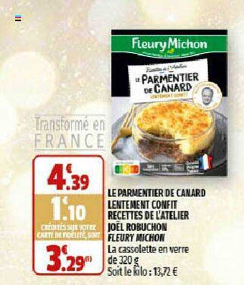 Le Parmentier De Canard Lentement Confit Recettes De L'atelier Joël Rebuchon Fleury Michon