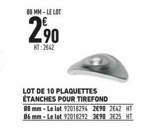 lot de 10 plaquettes étanches pour tirefond