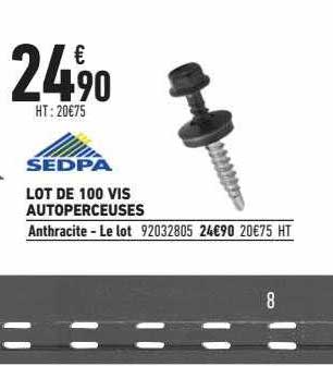 lot de 100 vis autoperceuses sedpa
