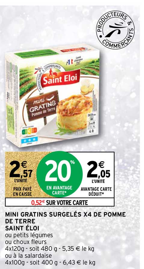 Mini Gratins Surgelés X4 De Pomme De Terre Saint éloi