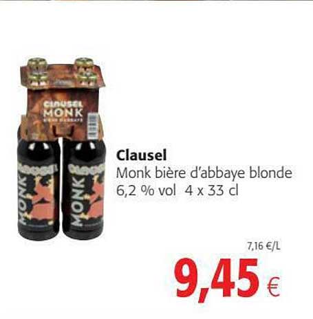 Monk Bière D'abbaye Blonde Clausel