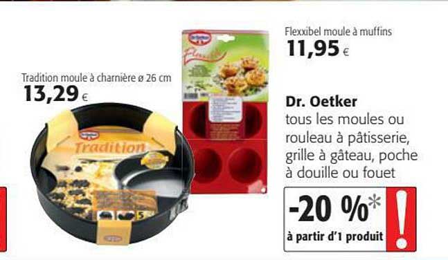 moules ou rouleau à pâtisserie, grille à gâteau, poche à douille ou fouet dr. oetker