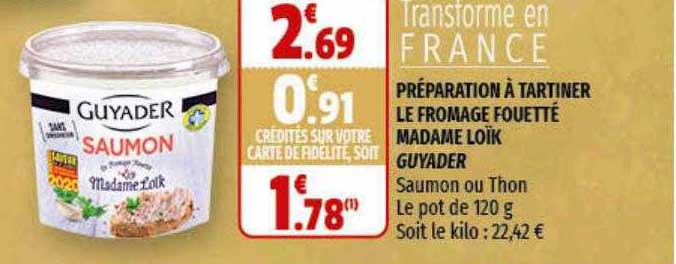 préparation à tartiner le fromage fouetté madame loïk guyader