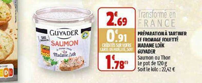 préparation à tartiner le fromage fouetté madame loïk guyader