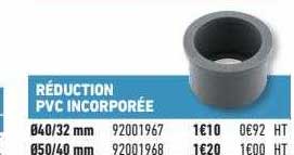réduction pvc incorporée