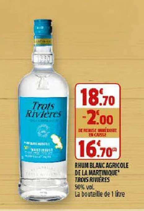 rhum blanc agricole de la martinique trois rivières