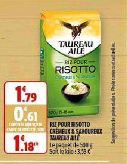 Riz Pour Risotto Crémeux & Savoureux Taureau Ailé