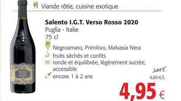 salento i.g.t. verso rosso 2020 puglia - italie