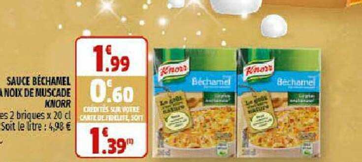 sauce béchamel au noix de muscade knorr