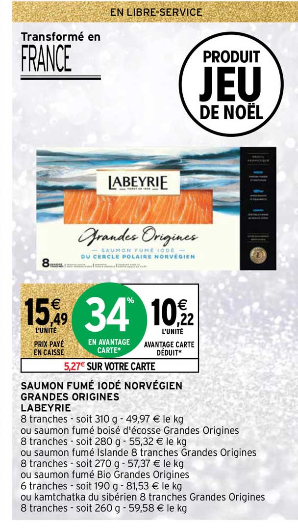 saumon fumé iodé norvégien grandes origines labeyrie