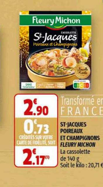 st-jacques poireaux et champignons fleury michon