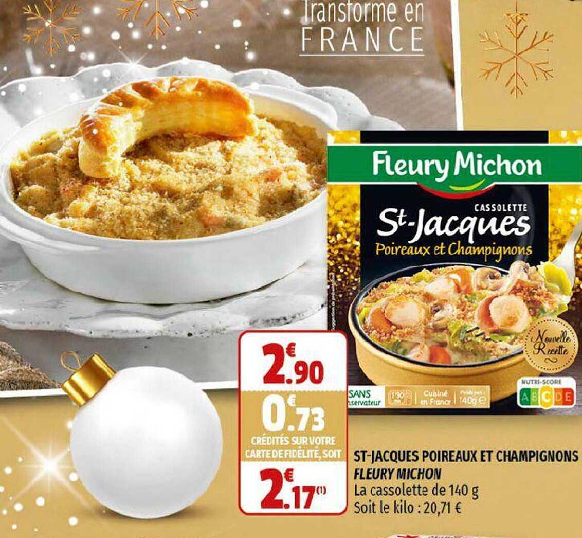 st-jacques poireaux et champignons fleury michon