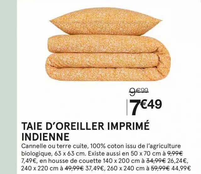 Taie D'oreiller Imprimé Indienne