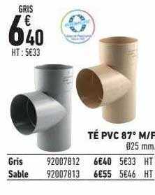 té pvc 87° m-f