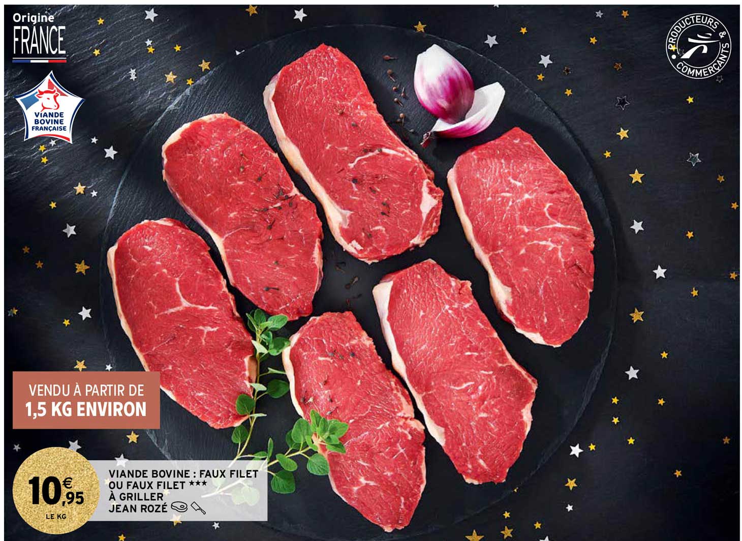 viande bovine : faux filet ou faux filet *** à griller jean rozé