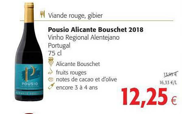 viande rouge, gibier, pousio alicante bouschet 2018 vinho regional alentejano portugal